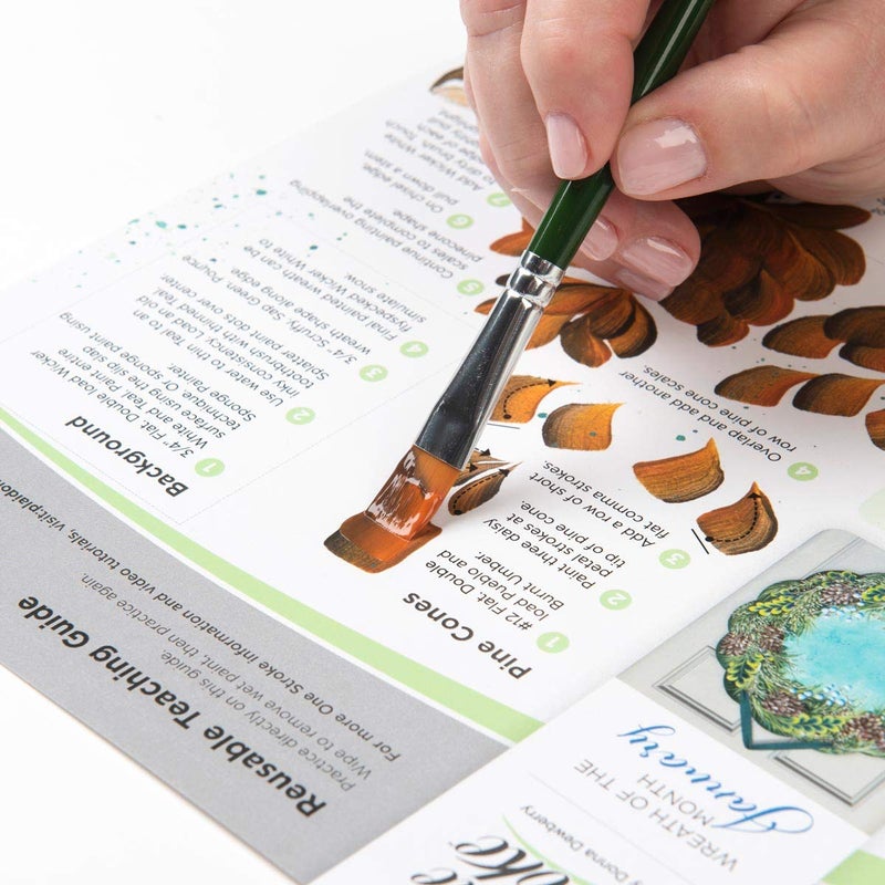 PLAID FolkArt One Stroke Wreath of the Month Paint Kit - Image 5